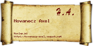 Hovanecz Axel névjegykártya